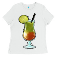White Margarita Glass Ladies Tee - Jasminsmagicworld