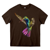 Chocolate Brown Flying Ruby Throated Hummingbird Heavy Core Tee - LillyAllenDesigns