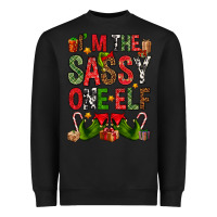 Black I'm the sassy on the elf Heavyweight Sweatshirt - NancyCooperArtShop