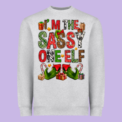 I'm The Sassy On The Elf Heavyweight Sweatshirt Designed By Nancycooperartshop