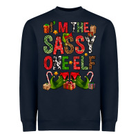 Navy I'm the sassy on the elf Heavyweight Sweatshirt - NancyCooperArtShop
