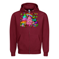 Burgundy pride christmas trees Zipper Hoodie - HowdyJamesFarm