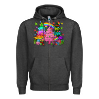 Charcoal Heather pride christmas trees Zipper Hoodie - HowdyJamesFarm