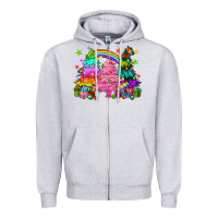 Heather Grey pride christmas trees Zipper Hoodie - HowdyJamesFarm