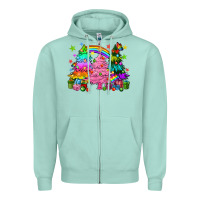 Seafoam pride christmas trees Zipper Hoodie - HowdyJamesFarm
