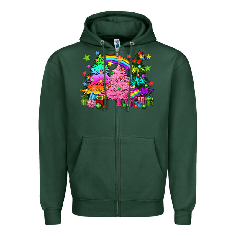Pride Christmas Trees Zipper Hoodie by HowdyJamesFarm | Teevron