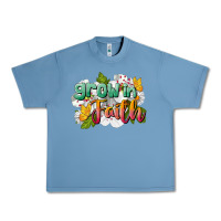 Pebble Blue Grow In Faith Urban Heavy Tee - LillyAllenDesigns