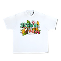 White Grow In Faith Urban Heavy Tee - LillyAllenDesigns