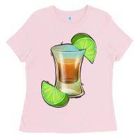 Bubblegum Pink Tequila Shot Ladies Tee - Jasminsmagicworld