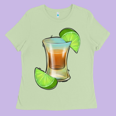 Tequila Shot Ladies Tee Designed By Jasminsmagicworld