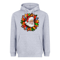 Heather Grey santa claus with sunflower christmas bbs Heavyweight Hoodie - BundleAndBundleShop