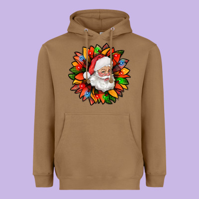 Santa Claus With Sunflower Christmas Bbs Heavyweight Hoodie Designed By Bundleandbundleshop