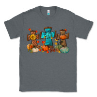 Charcoal Heather fall tree cross Classic Tee - BundleAndBundleShop