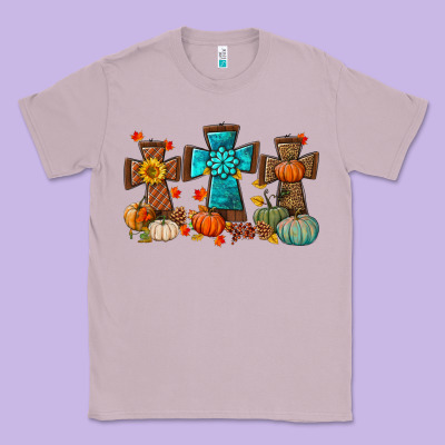 Fall Tree Cross Classic Tee Designed By Bundleandbundleshop