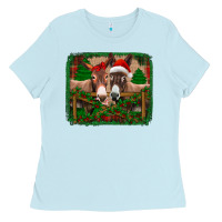 Baby Blue christmas donkeys Ladies Tee - Jasminsmagicworld