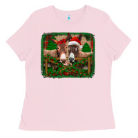 Bubblegum Pink christmas donkeys Ladies Tee - Jasminsmagicworld