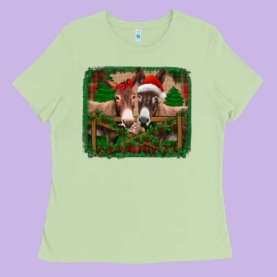 Christmas Donkeys Ladies Tee Designed By Jasminsmagicworld