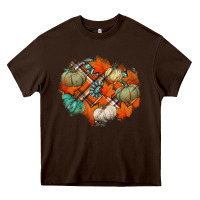 Chocolate Brown fall autumn patches Heavy Core Tee - Jasminsmagicworld