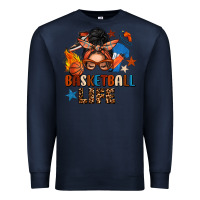 Navy basketball life messy bun Premium Sweatshirt - FaDigitalArtStudio