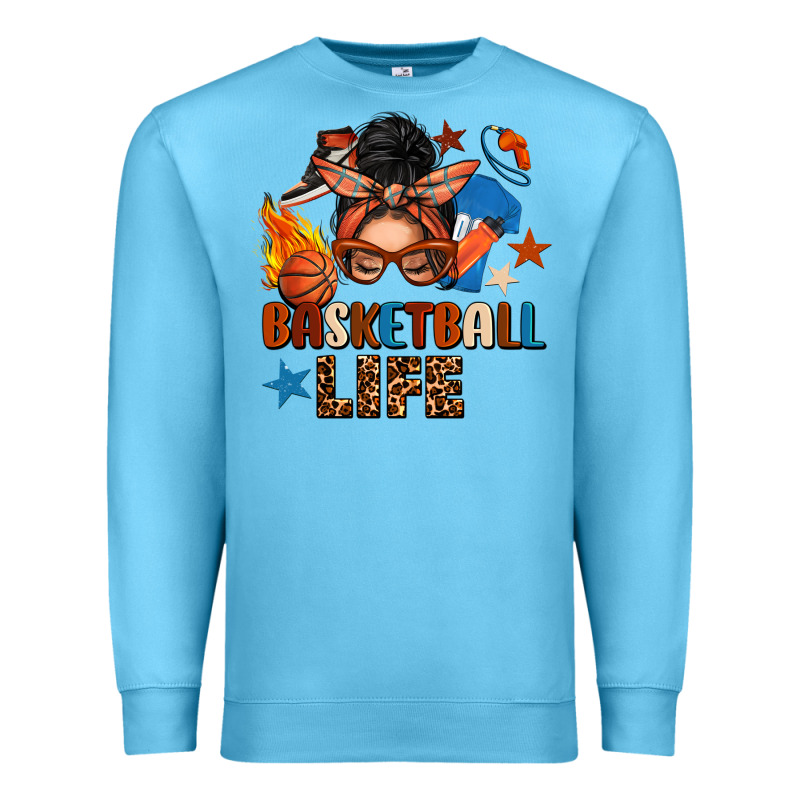 Basketball Life Messy Bun Premium Sweatshirt by FaDigitalArtStudio | Teevron
