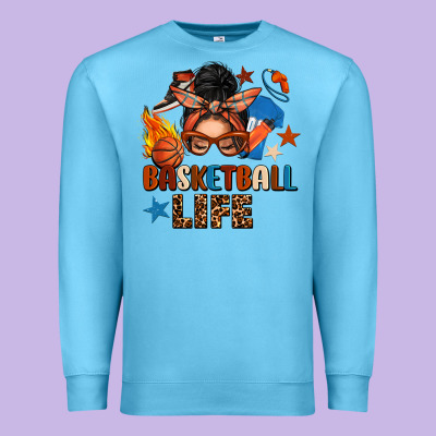 Basketball Life Messy Bun Premium Sweatshirt Designed By Fadigitalartstudio