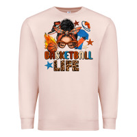 Pale Pink basketball life messy bun Premium Sweatshirt - FaDigitalArtStudio