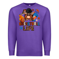 Purple basketball life messy bun Premium Sweatshirt - FaDigitalArtStudio