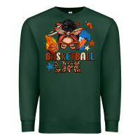Sports Green basketball life messy bun Premium Sweatshirt - FaDigitalArtStudio