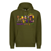 Army Green love. ardi gras y'all Premium Hoodie - OliviaCreatesArt