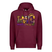 Burgundy love. ardi gras y'all Premium Hoodie - OliviaCreatesArt