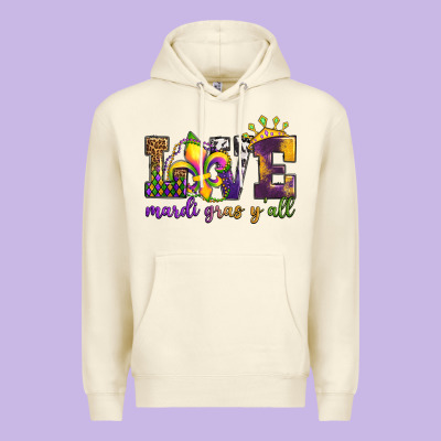 Love. Ardi Gras Y'all Premium Hoodie Designed By Oliviacreatesart
