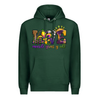 Sports Green love. ardi gras y'all Premium Hoodie - OliviaCreatesArt