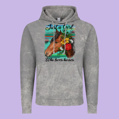 Just A Girl Who Loves Horseshoe Vintage Hoodie Designed By Ranaportraitstore