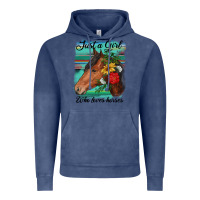 Vintage Denim just a girl who loves horseshoe Vintage Hoodie - RanaPortraitStore