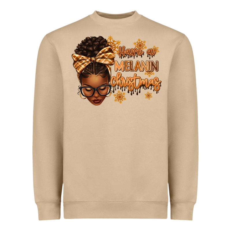 Have A Melanin Christmas Afro Woman Heavyweight Sweatshirt by texasbilliewilder | Teevron