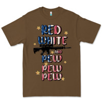 Cacao red white and pew pew pew Premium Tee - MaliasSmallBusiness