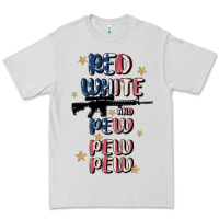 Dove Grey red white and pew pew pew Premium Tee - MaliasSmallBusiness