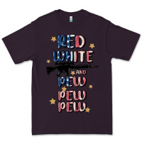 Plum red white and pew pew pew Premium Tee - MaliasSmallBusiness
