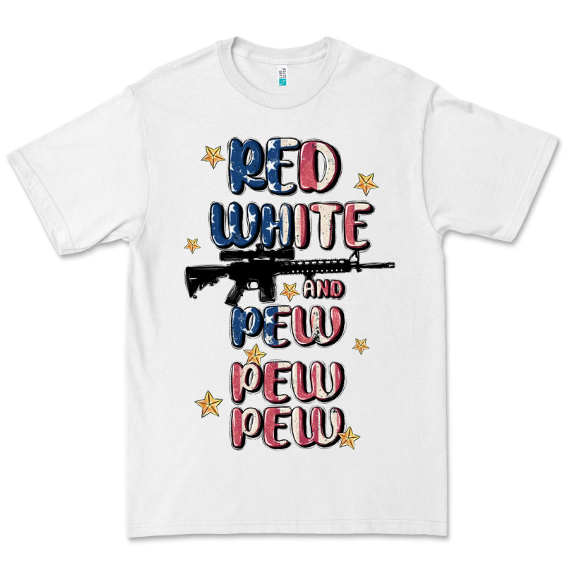 Red White And Pew Pew Pew Premium Tee by MaliasSmallBusiness | Teevron