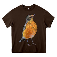 Chocolate Brown American Robin Bird Heavy Core Tee - LillyAllenDesigns