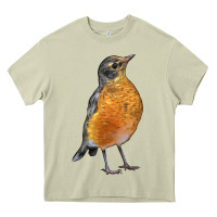 Mossy American Robin Bird Heavy Core Tee - LillyAllenDesigns