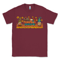 Burgundy hello pumpkin season libbey glass Classic Tee - BundleAndBundleShop