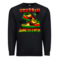 Black steppin' into juneteenth Premium Sweatshirt - FaDigitalArtStudio