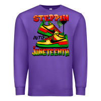 Purple steppin' into juneteenth Premium Sweatshirt - FaDigitalArtStudio