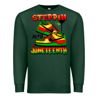 Sports Green steppin' into juneteenth Premium Sweatshirt - FaDigitalArtStudio