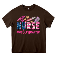 Chocolate Brown veteran nurse Heavy Core Tee - AdoDesignShop
