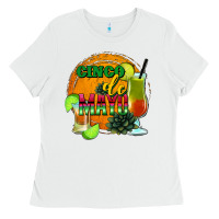 White Cinco De Mayo Ladies Tee - Jasminsmagicworld