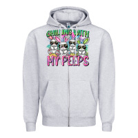Heather Grey Chilling with my peeps Easter bunnies Zipper Hoodie - CowGirlArtShop