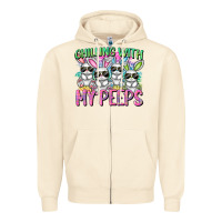 Sandshell Chilling with my peeps Easter bunnies Zipper Hoodie - CowGirlArtShop