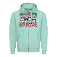 Seafoam Chilling with my peeps Easter bunnies Zipper Hoodie - CowGirlArtShop